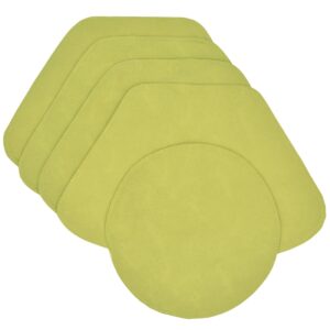 Lime Green Leaf Jacquard Wedge-Shaped Placemats - Set of Four plus Center Round-Charger (Final Sale)