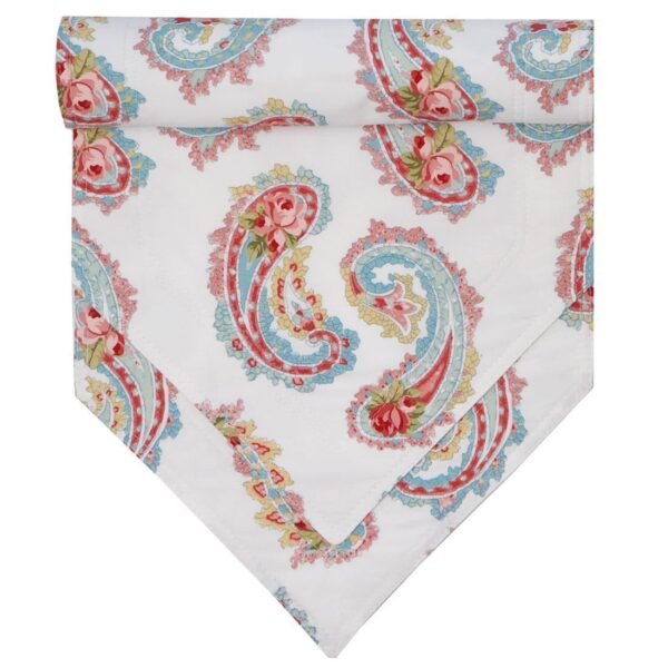 R-1020-Q8-1 Sweet Pea Linens - White Paisley 54 inch Table Runner (SKU#: R-1020-Q8) - Main Product Image