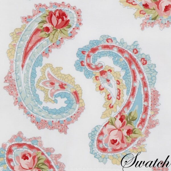Sweet Pea Linens - White Paisley 54 inch Table Runner (SKU#: R-1020-Q8) - Swatch