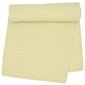 Green & Tan Canvas Striped 70 Inch Table Runner (Final Sale)
