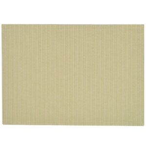 Sweet Pea Linens - Green & Tan Canvas Striped Rectangle Placemats - Set of Two (SKU#: RS2-1002-R4) - Main Product Image