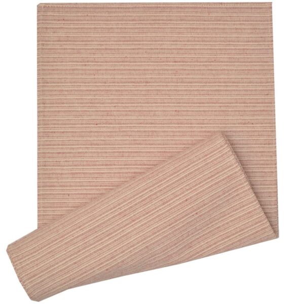 R-1023-R8-1 Sweet Pea Linens - Red & Tan Canvas Striped 70 Inch Table Runner (SKU#: R-1023-R8) - Main Product Image