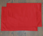 (Sample Sale)Solid Red Linen Look Rectangle Placemats(Final Sale)
