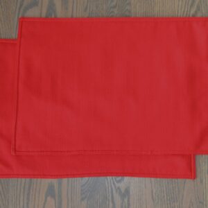 (Sample Sale)Solid Red Linen Look Rectangle Placemats(Final Sale)