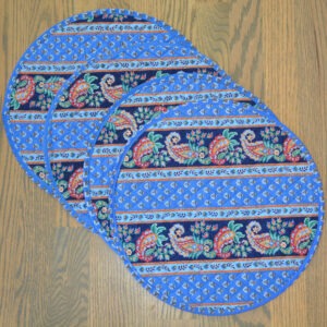 (Sample Sale) Blue Foulard Charger Placemat Set (Final Sale)