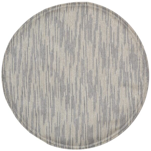 Sweet Pea Linens - Silver & Cream Metallic Striped Charger-Center Round Placemat (SKU#: R-1015-U10) - Main Product Image