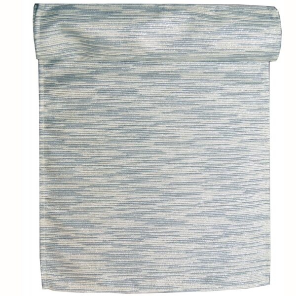 Sweet Pea Linens - Silver & Cream Metallic Striped 72 inch Table Runner (SKU#: R-1024-U10) - Main Product Image