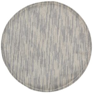 Sweet Pea Linens - Silver & Cream Metallic Striped Charger-Center Round Placemats - Set of Two (SKU#: RS2-1015-U10) - Main Product Image