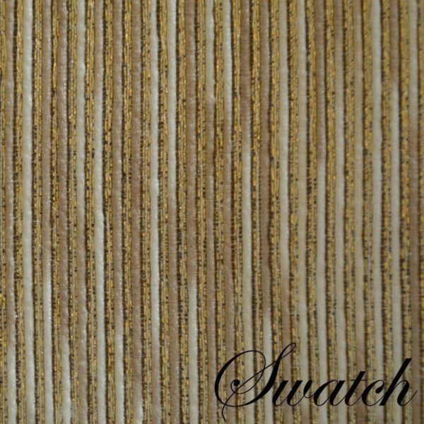 Sweet Pea Linens - Gold & Cream Metallic Striped Charger-Center Round Placemat (SKU#: R-1015-U11) - Swatch