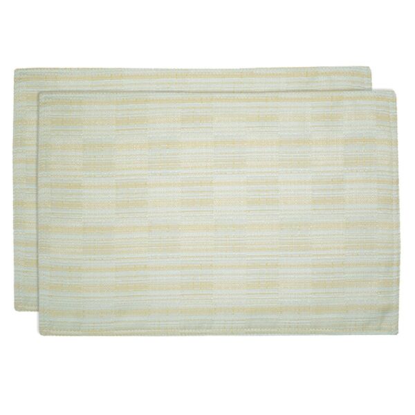 RS2-1002-U7-1 Sweet Pea Linens - Pale Blue Check Textured Rectangle Placemats - Set of Two (SKU#: RS2-1002-U7) - Main Product Image
