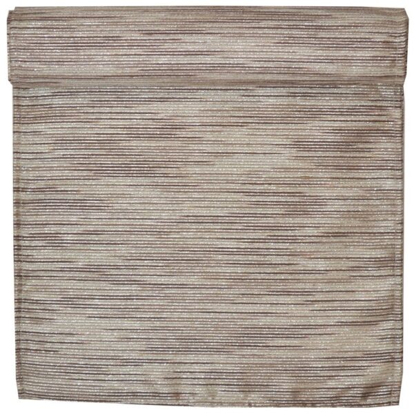 R-1024-U9-1 Sweet Pea Linens - Brown & Cream with Silver Metallic Striped 72 inch Table Runner (SKU#: R-1024-U9) - Main Product Image