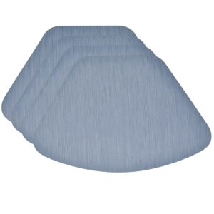 Blue Stripe Vinyl Wipe Clean Wedge-Shaped Placemats - Set of Four (Final Sale)