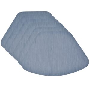 Blue Stripe Vinyl Wipe Clean Wedge-Shaped Placemats - Set of Six (Final Sale)