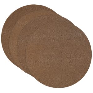 Sweet Pea Linens - Brown & Tan Dot Vinyl Wipe Clean Charger-Center Round Placemat - Set of Four (SKU#: RS4-1015-V2) - Main Product Image