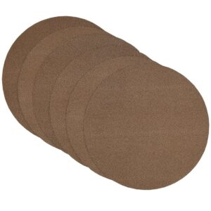 Sweet Pea Linens - Brown & Tan Dot Vinyl Wipe Clean Charger-Center Round Placemat - Set of Six (SKU#: RS6-1015-V2) - Main Product Image