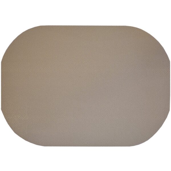 R-1040-V3-1 Sweet Pea Linens - Tan Dot Vinyl Wipe Clean Oval Placemat (SKU#: R-1040-V3) - Main Product Image
