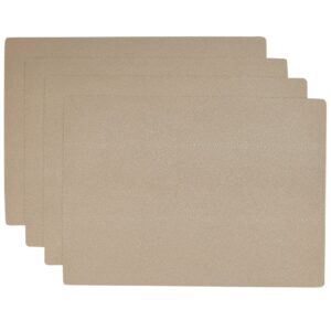 Sweet Pea Linens - Tan Dot Vinyl Wipe Clean Rectangle Placemats - Set of Four (SKU#: RS4-1002-V3) - Main Product Image