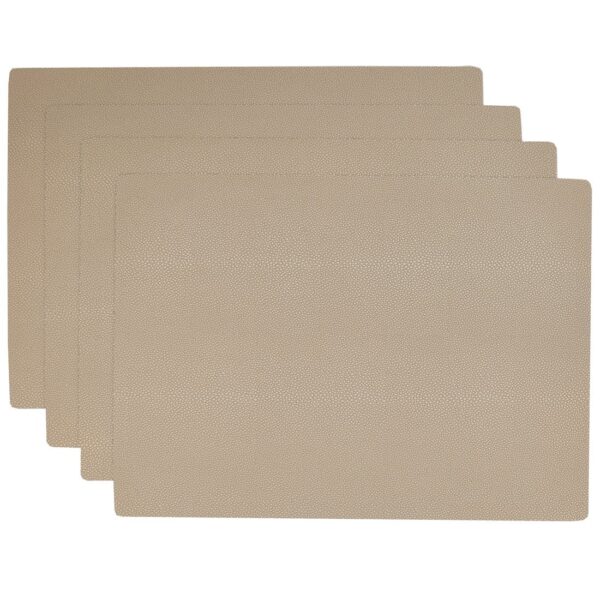 RS4-1002-V3-1 Sweet Pea Linens - Tan Dot Vinyl Wipe Clean Rectangle Placemats - Set of Four (SKU#: RS4-1002-V3) - Main Product Image