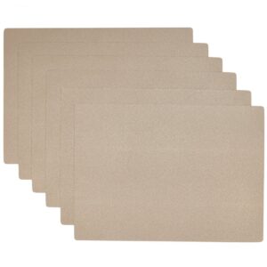 Sweet Pea Linens - Tan Dot Vinyl Wipe Clean Rectangle Placemats - Set of Six (SKU#: RS6-1002-V3) - Main Product Image