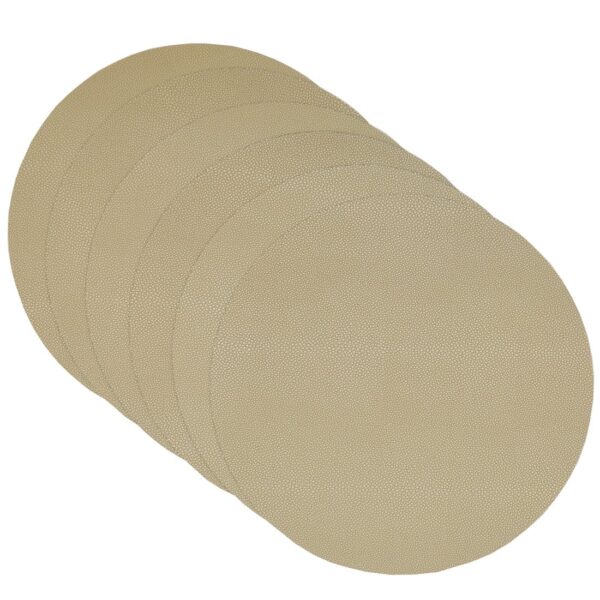 RS6-1015-V3-1 Sweet Pea Linens - Tan Dot Vinyl Wipe Clean Charger-Center Round Placemat - Set of Six (SKU#: RS6-1015-V3) - Main Product Image