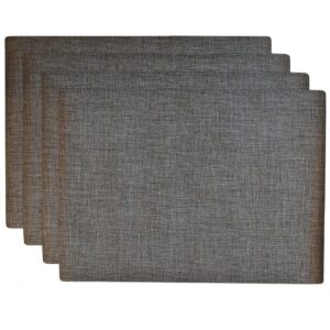 Sweet Pea Linens - Silver & Black Vinyl Wipe Clean Rectangle Placemats - Set of Four (SKU#: RS4-1002-V4) - Main Product Image