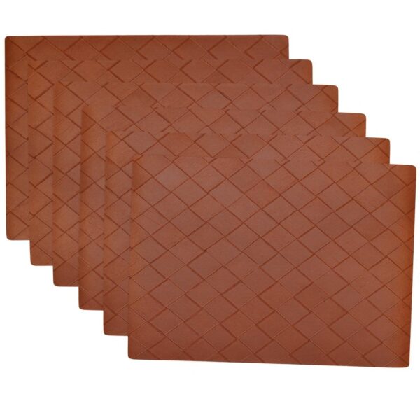 RS6-1002-V5-1 Sweet Pea Linens - Brick Leather Look Vinyl Wipe Clean Rectangle Placemats - Set of Six (SKU#: RS6-1002-V5) - Main Product Image