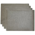 Sweet Pea Linens - Silver & Grey Vinyl Wipe Clean Rectangle Placemat (SKU#: R-1002-V7) - Main Product Image