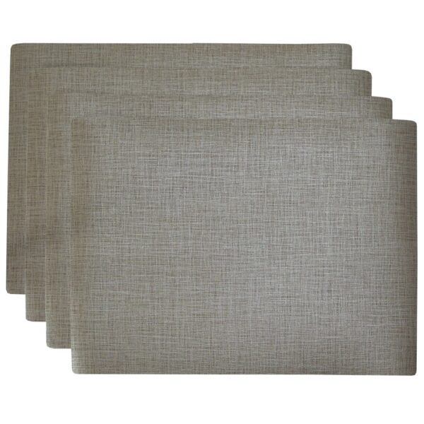 R-1002-V7-1 Sweet Pea Linens - Silver & Grey Vinyl Wipe Clean Rectangle Placemat (SKU#: R-1002-V7) - Main Product Image