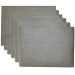 Sweet Pea Linens - Silver & Grey Vinyl Wipe Clean Rectangle Placemats - Set of Six (SKU#: RS6-1002-V7) - Main Product Image