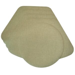 Sweet Pea Linens - Green Vinyl Wipe Clean Wedge-Shaped Placemats - Set of Four plus Center Round-Charger (SKU#: RS5-1006-V8) - Main Product Image