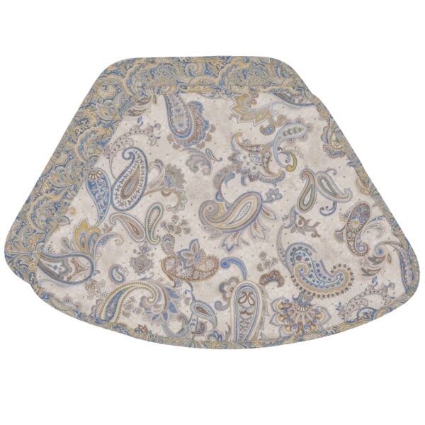 R-1006-W5-1 Sweet Pea Linens - Quilted Blue & Beige Paisley Print Wedge-Shaped Placemat (SKU#: R-1006-W5) - Main Product Image