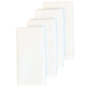 Sweet Pea Linens - Solid White Rolled Hem Jacquard Cloth Napkins - Set of Four (SKU#: RS4-1010-Y1) - Main Product Image