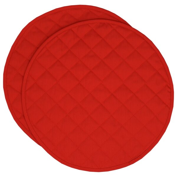 R-1015-Y10-1 Sweet Pea Linens - Solid Red Quilted Charger-Center Round Placemat (SKU#: R-1015-Y10) - Main Product Image