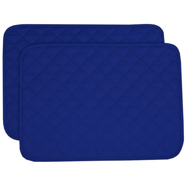 RS2-1001-Y11-1 Sweet Pea Linens - Solid Royal Blue Quilted Rectangle Placemats - Set of Two (SKU#: RS2-1001-Y11) - Main Product Image