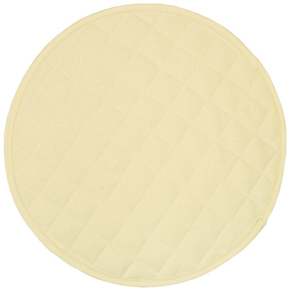 R-1015-Y2-1 Sweet Pea Linens - Solid Ivory Quilted Jacquard Charger-Center Round Placemat (SKU#: R-1015-Y2) - Main Product Image