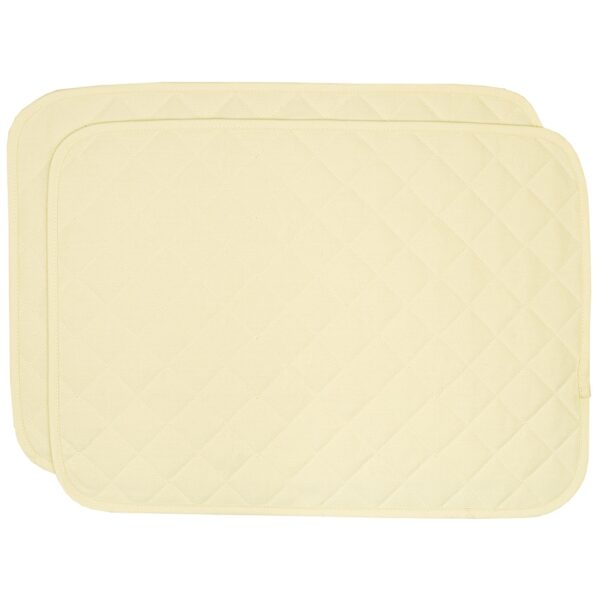 RS2-1001-Y2-1 Sweet Pea Linens - Solid Ivory Quilted Jacquard Rectangle Placemats - Set of Two (SKU#: RS2-1001-Y2) - Main Product Image