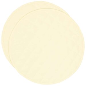 Sweet Pea Linens - Solid Ivory Quilted Jacquard Charger-Center Round Placemats - Set of Two (SKU#: RS2-1015-Y2) - Main Product Image
