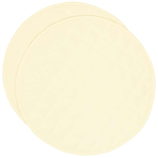 RS2-1015-Y2-1 Sweet Pea Linens - Solid Ivory Quilted Jacquard Charger-Center Round Placemats - Set of Two (SKU#: RS2-1015-Y2) - Main Product Image