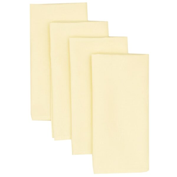 RS4-1010-Y2-1 Sweet Pea Linens - Solid Ivory Rolled Hem Jacquard Cloth Napkins - Set of Four (SKU#: RS4-1010-Y2) - Main Product Image