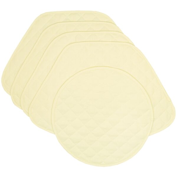 RS5-1006-Y2-1 Sweet Pea Linens - Solid Ivory Quilted Jacquard Wedge-Shaped Placemats - Set of Four plus Center Round-Charger (SKU#: RS5-1006-Y2) - Main Product Image