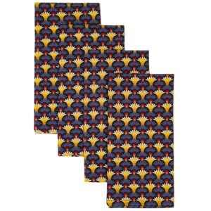 Sweet Pea Linens - Blue Foulard Rolled Hem Cloth Napkins - Set of Four (SKU#: RS4-1010-Y33) - Main Product Image