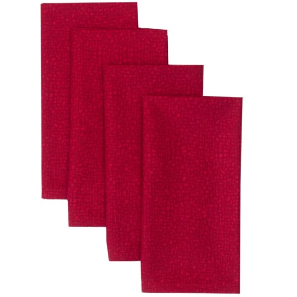 RS4-1010-Y40-1 Sweet Pea Linens - Red Cobblestone Rolled Hem Cloth Napkins - Set of Four (SKU#: RS4-1010-Y40) - Main Product Image