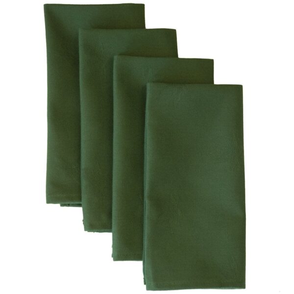RS4-1010-Y5-1 Sweet Pea Linens - Solid Green Rolled Hem Jacquard Cloth Napkins - Set of Four (SKU#: RS4-1010-Y5) - Main Product Image