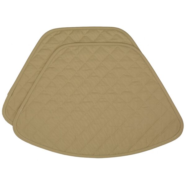 RS2-1006-Y7-1 Sweet Pea Linens - Solid Khaki Tan Quilted Wedge-Shaped Placemats - Set of Two (SKU#: RS2-1006-Y7) - Main Product Image