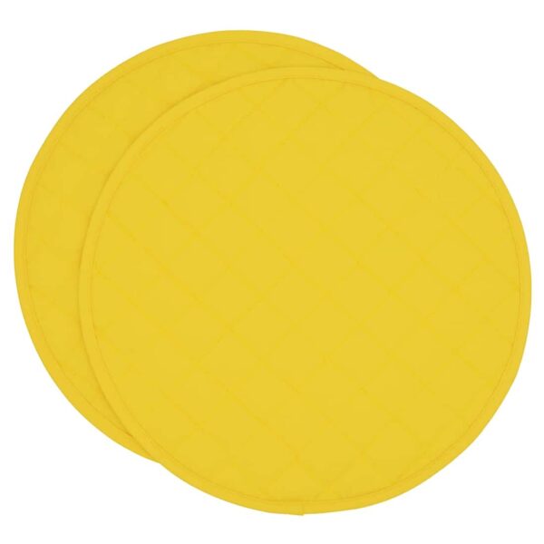 RS2-1015-Y8-1 Sweet Pea Linens - Solid Bright Yellow Quilted Charger-Center Round Placemats - Set of Two (SKU#: RS2-1015-Y8) - Main Product Image