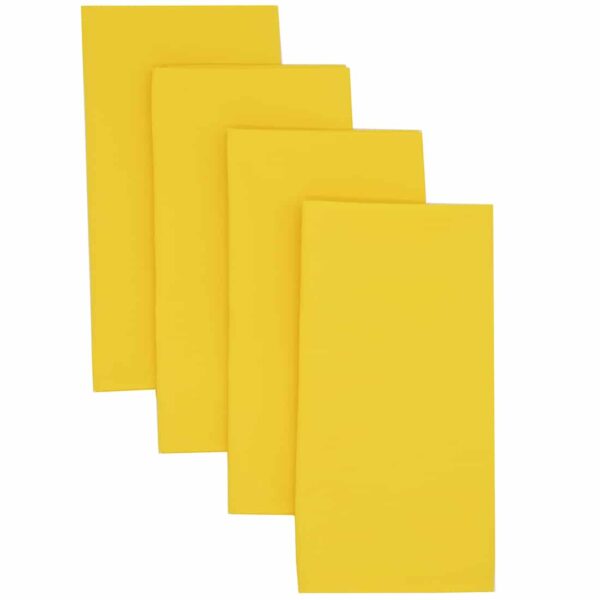 Sweet Pea Linens - Solid Bright Yellow Rolled Hem Cloth Napkins - Set of Four (SKU#: RS4-1010-Y8) - Alternate Table Setting