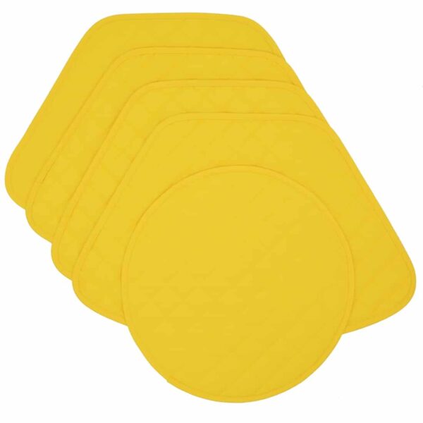 RS5-1006-Y8-1 Sweet Pea Linens - Solid Bright Yellow Quilted Wedge-Shaped Placemats - Set of Four plus Center Round-Charger (SKU#: RS5-1006-Y8) - Main Product Image