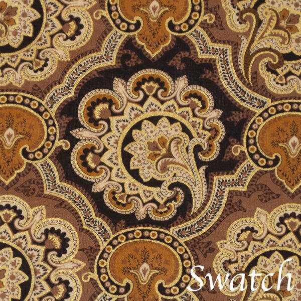 Sweet Pea Linens - Brown & Black Filigree Print Rectangle Placemats - Set of Four plus Center Round-Charger (SKU#: RS5-1002-Z2) - Swatch